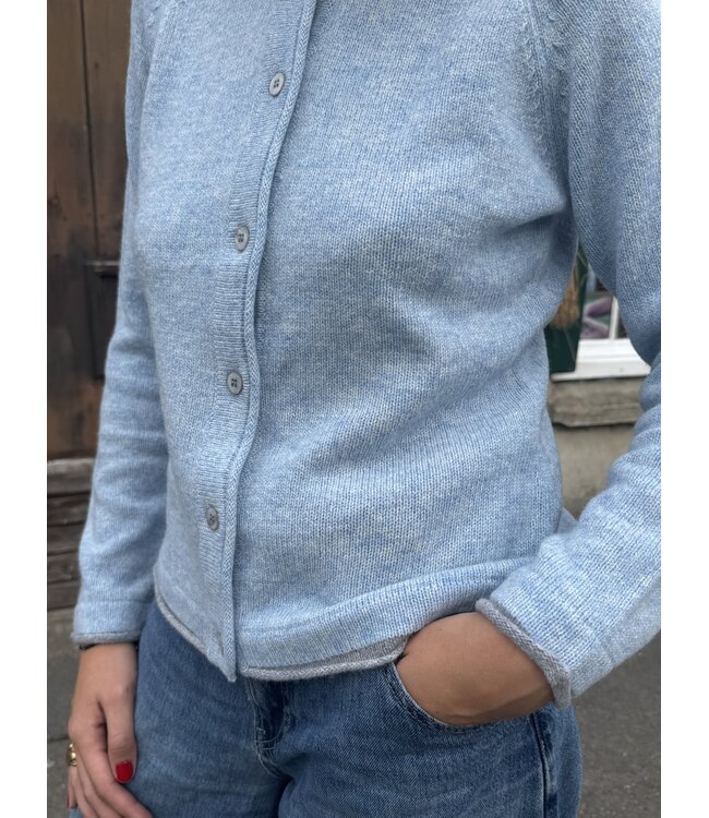 Gilet bleu ciel laine & cachemire