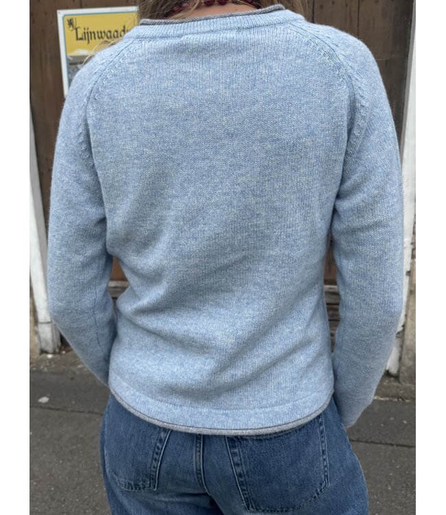 Gilet bleu ciel laine & cachemire