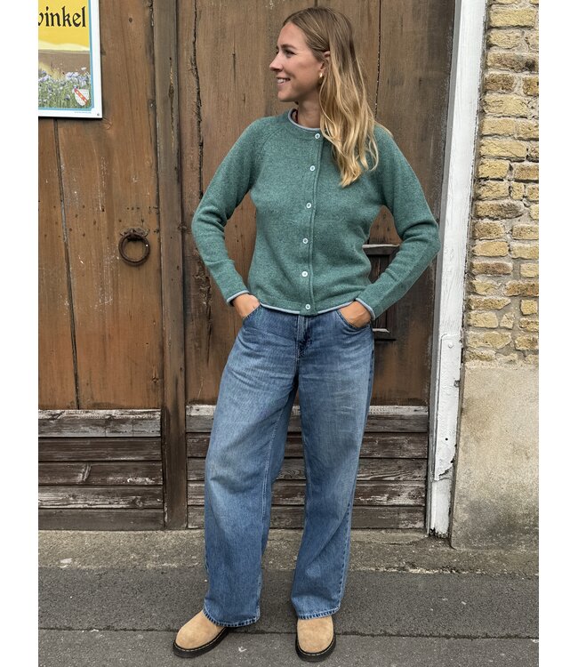 Gilet seagreen laine & cachemire