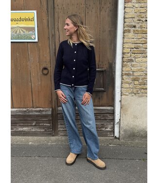 Gilet bleu marine laine & cachemire