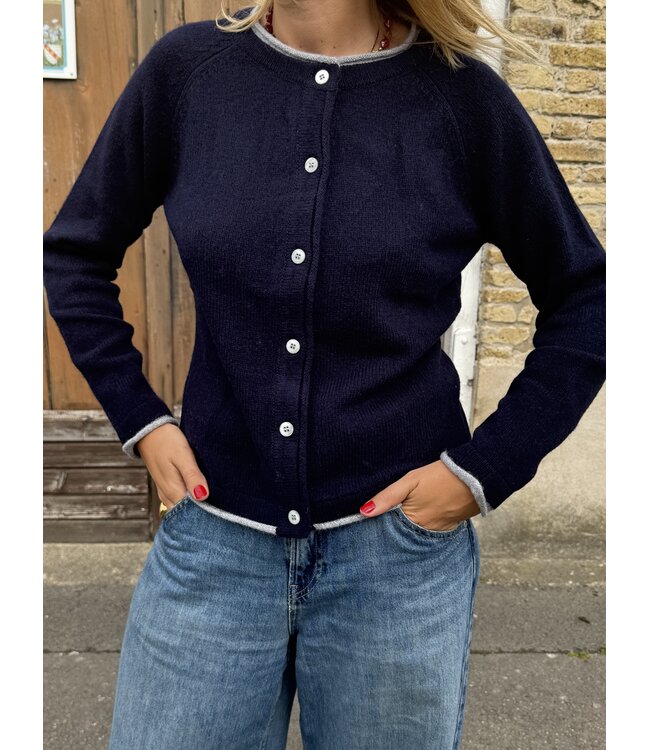 Gilet bleu marine laine & cachemire