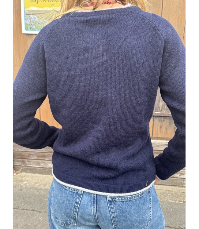 Gilet bleu marine laine & cachemire