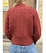 Gilet irlandais femme à torsades en laine mérinos sienna