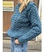 Pull Col Rond Aran à Torsades Bermude