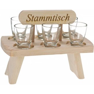 Schnapsbank "Stammtisch" inkl. Stamperl aus Fichten Holz