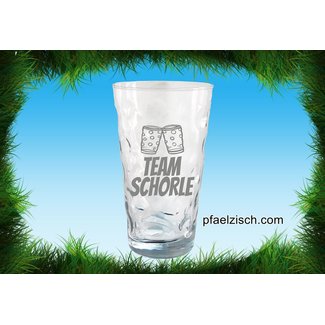 Dubbeglas mit "Team Schorle" Logo
