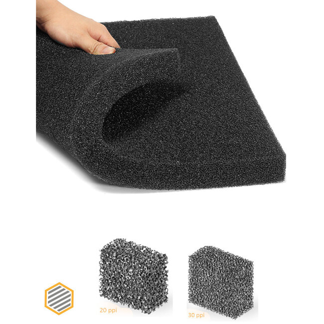 HQ-Filters PPI 30 Maßgeschneidertes Filtertuch - Polyester-Filterschaum - Für die Luftfiltration - Feinere Textur als PPI 20 - Mehrere Stärken - Für die Luftfiltration