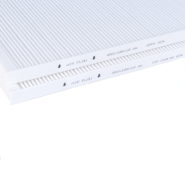 HQ-Filters DucoBox Energy Comfort F7 + G4 Filterset - HQ-Filters Hausmarke - 188×450×18 mm - ePM1 60% + ISO Grob 60% - Kompatibel mit 0000-4485