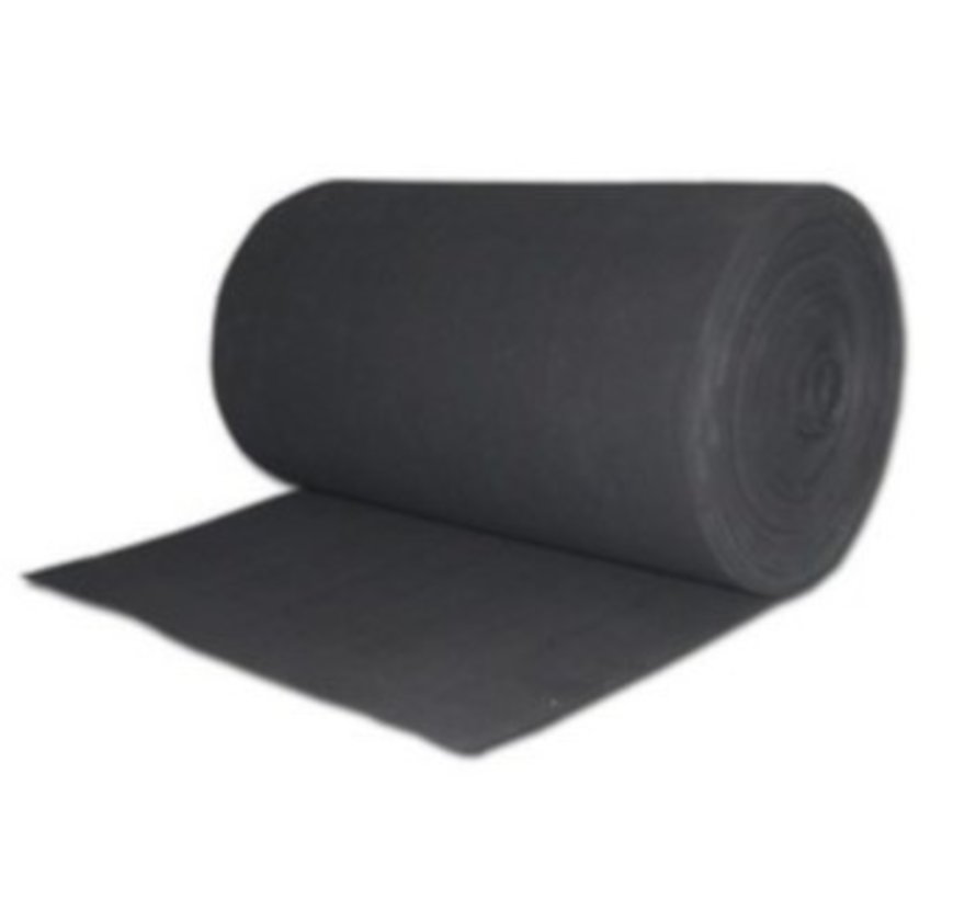 Black filter cloth G3 - ISO Coarse 50% | 1000×2000×5 mm | For viewing locations and supply grilles | Industrial ventilation | 2 m² per sheet