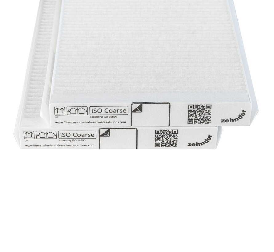 Zehnder ComfoAir Q G4 Filter set (2 pieces) - Original - 160×500×20 mm - ISO Coarse 60% - Article number 400502012 - For Q350 / Q450 / Q600