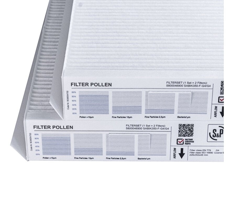 Soler & Palau Sabik 350-F filter set - 2 pieces | G4+G4 | 202×352×48 mm | Original