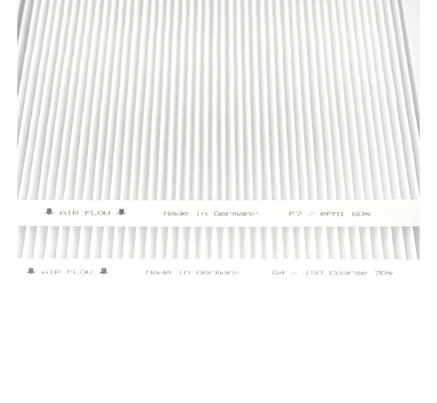 Vasco DX4/DX5/DX6 filter set - 2 pieces | G4+F7 | 275×275×20 mm | HQ-Filters house brand