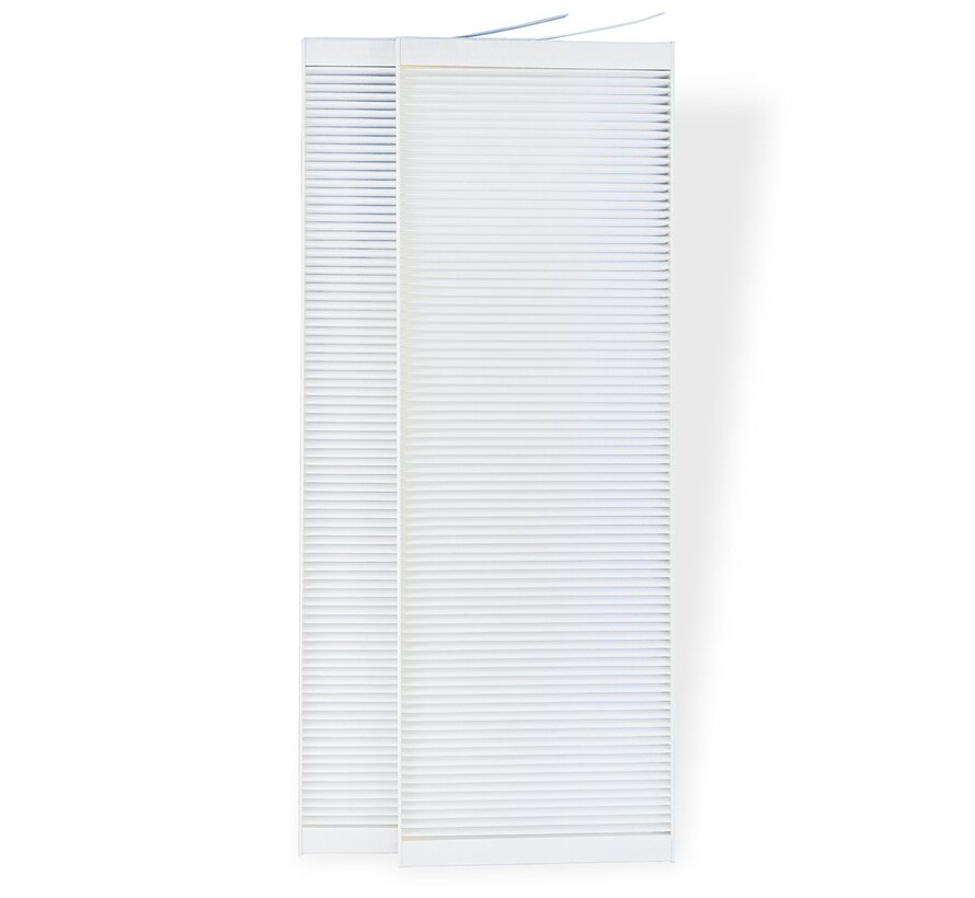 Orcon HRC 350/450 Ventiflow Filter Set (2 pieces) ISO ePM1 70% (F7) + ISO Coarse 70% (G4), dimensions 185×560×23 mm.