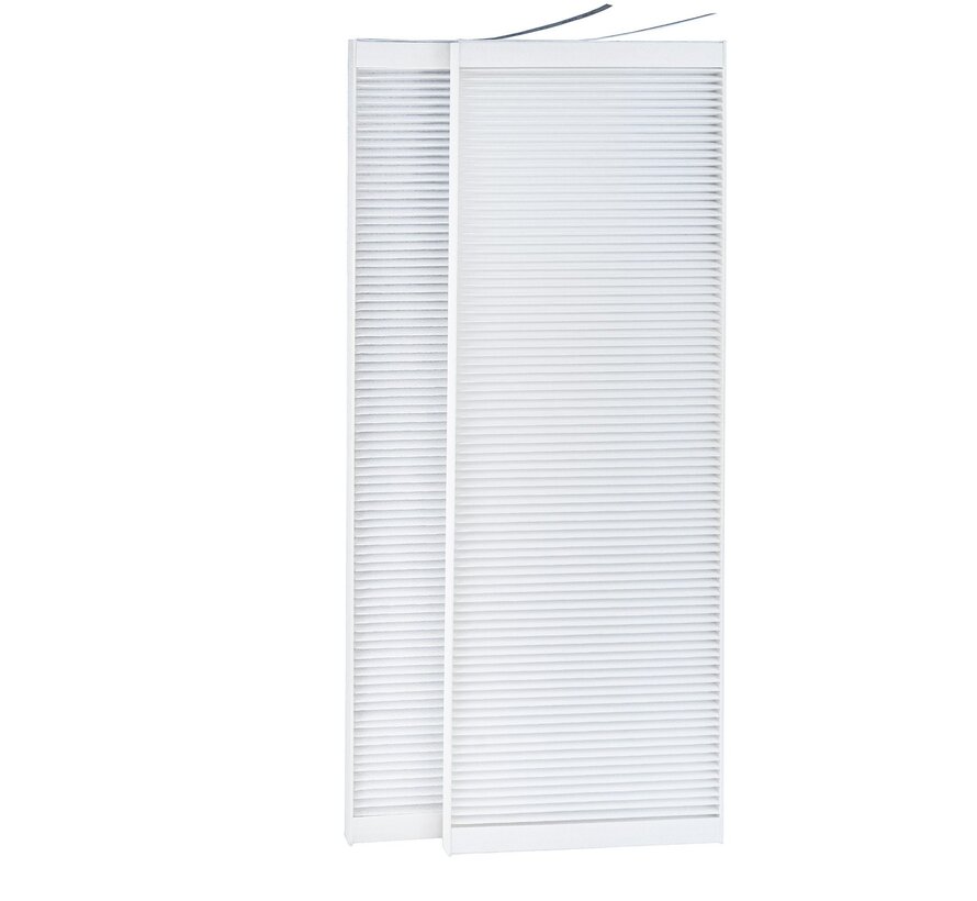 Orcon HRC 350/450 Ventiflow Filter Set (2 pieces) ISO ePM1 70% (F7) + ISO Coarse 70% (G4), dimensions 185×560×23 mm.