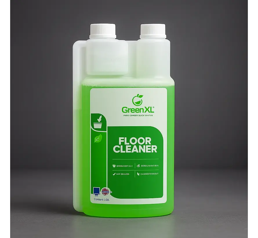Green XL Floor Cleaner (1 litre), biodegradable floor cleaner for daily use. Fresh, safe and effective for all types of floors.