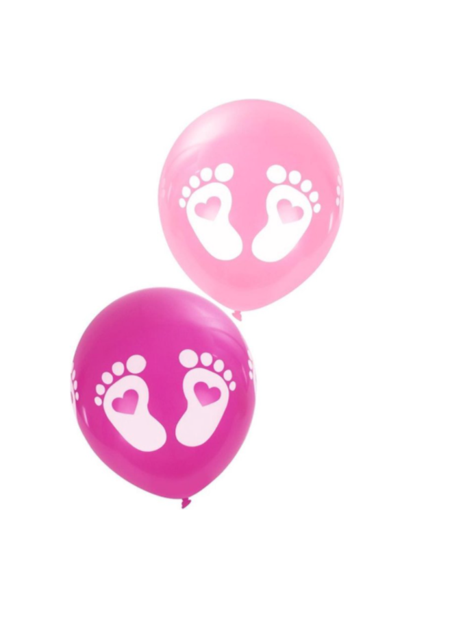Ballonnen met voetjes - Roze, 8 stuks