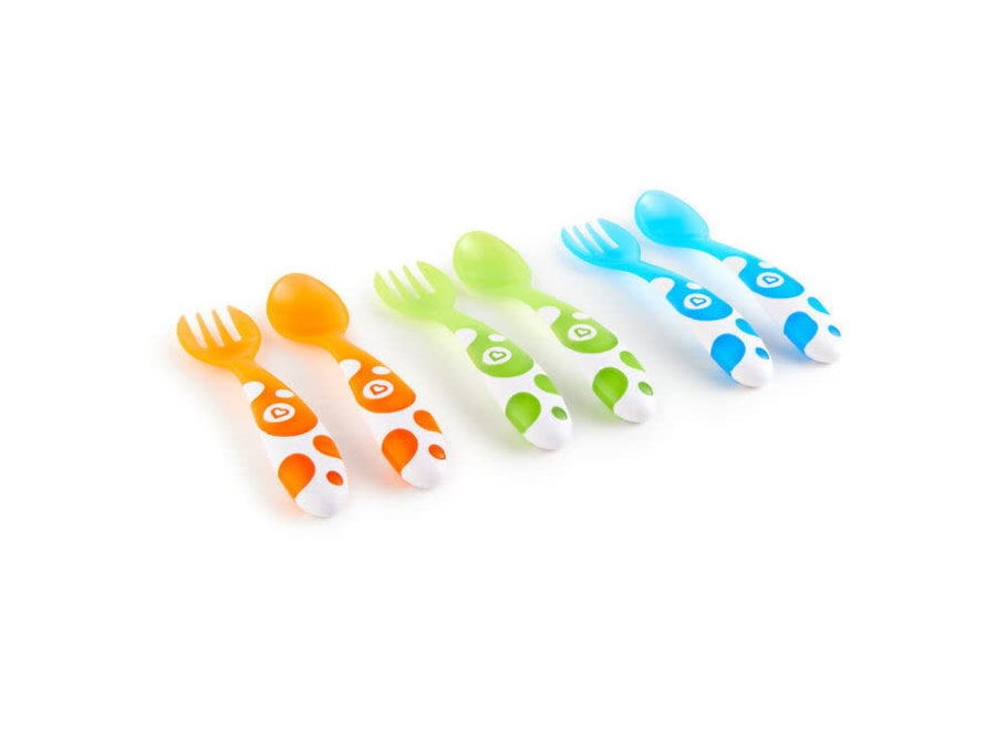 6pk multi-coloured forks & spoons