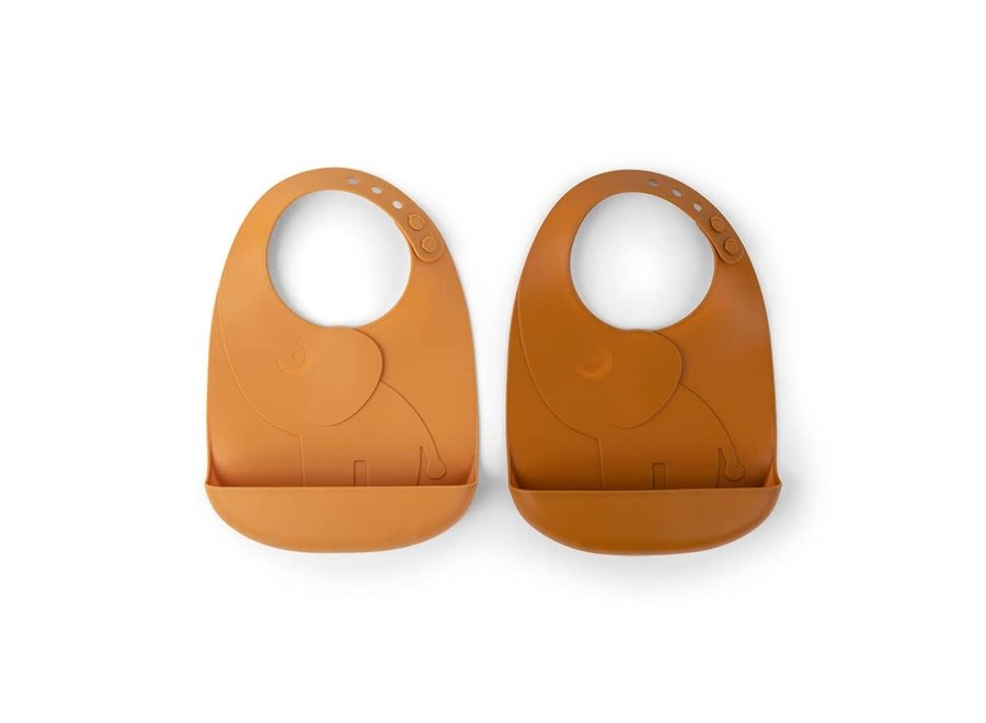 Peekaboo bib 2-pack Elphee - Mustard