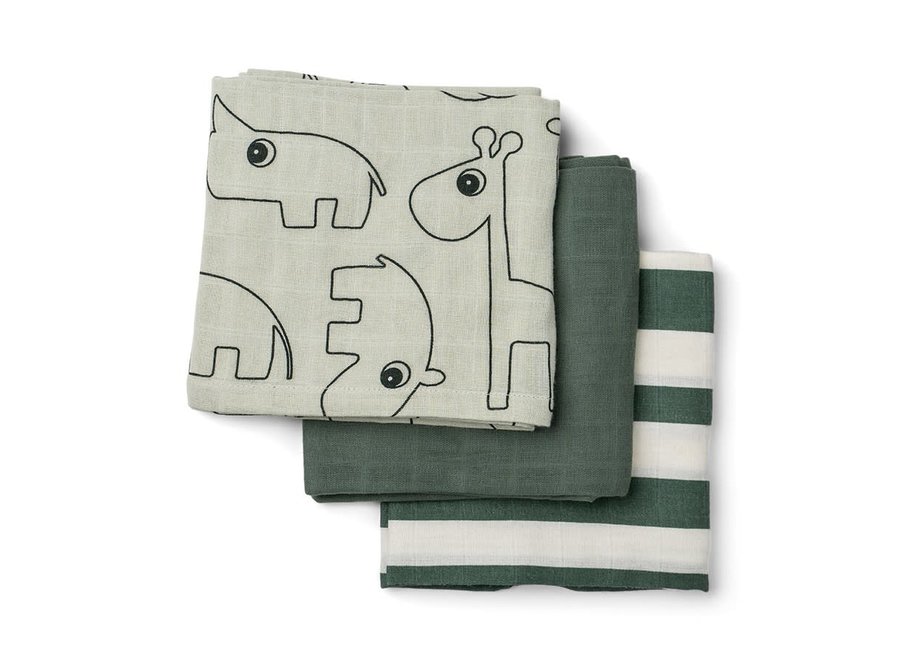 Burp cloth 3-Pack Groen