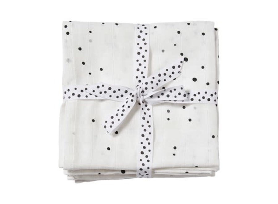 Burp cloth, 2-pack, Dreamy dots,  White
