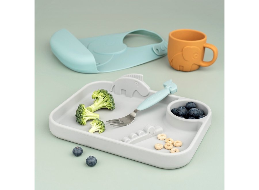 Peekaboo Compartment Plate - Grey