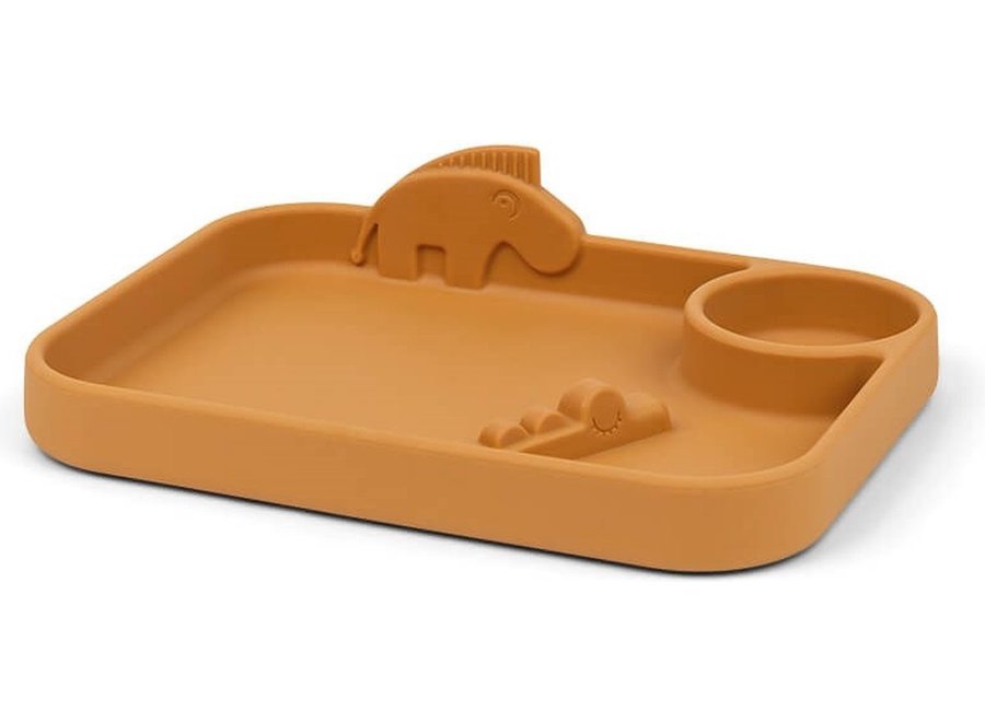 Peekaboo compartment plate - Mustard