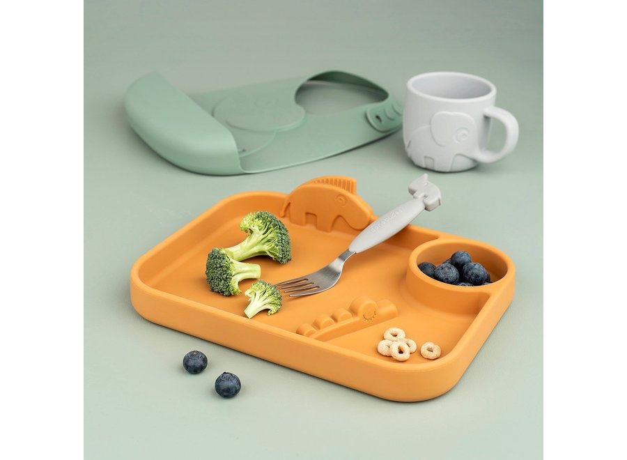 Peekaboo compartment plate - Mustard