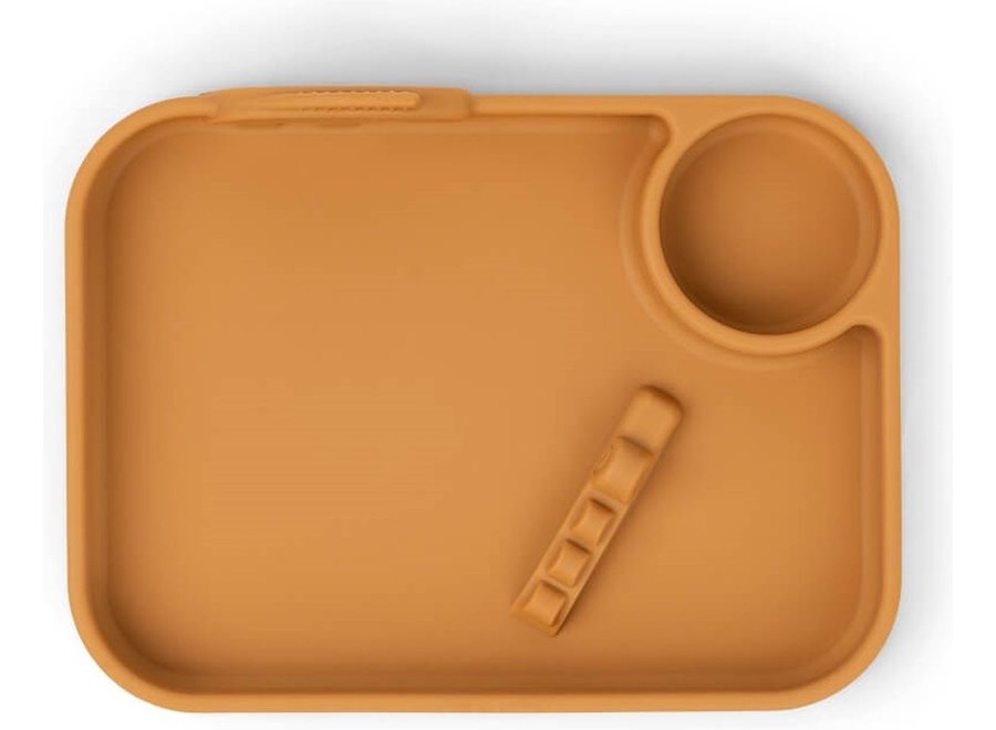 Peekaboo compartment plate - Mustard