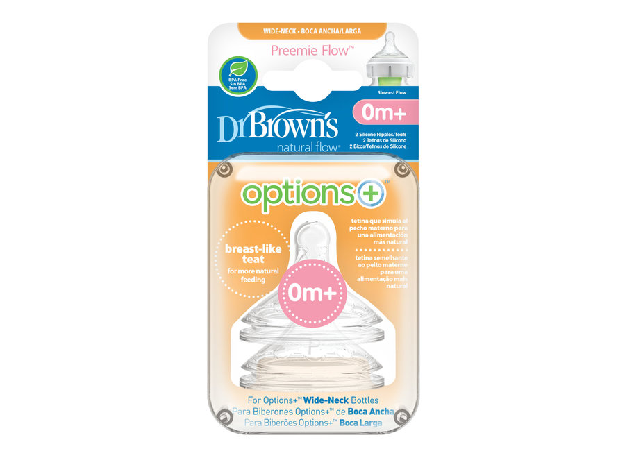 Options + Preemie flow brede fles