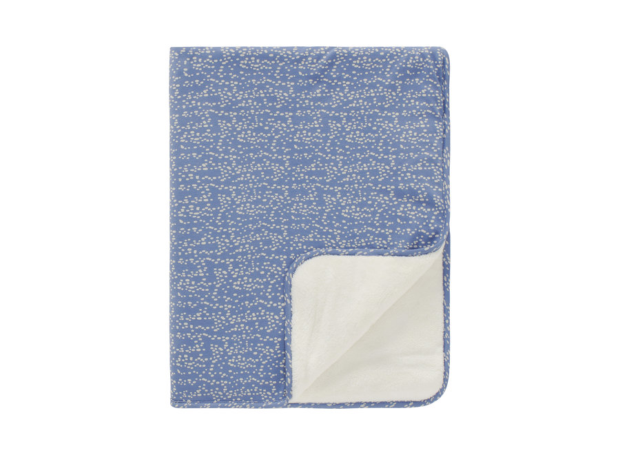 Teddy Fancy Dot Crib Blanket Reversible - Colony Blue