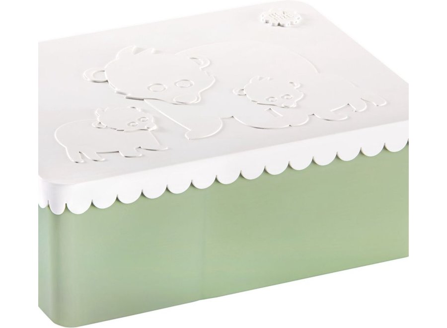 Lunchbox 3 compartementen polar white+coast green