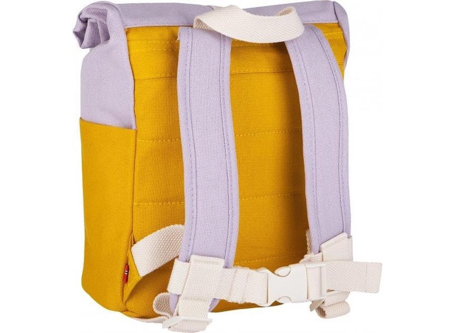 Roll-top rugzak 3-7 jaar Yellow - Light purple