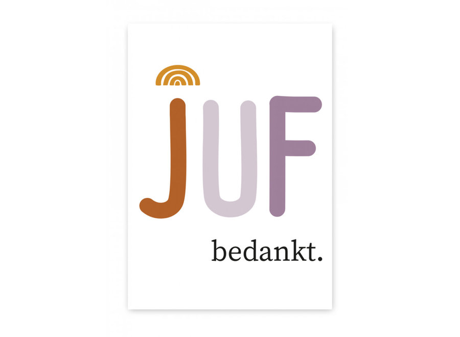 Wenskaart: Juf Bedankt