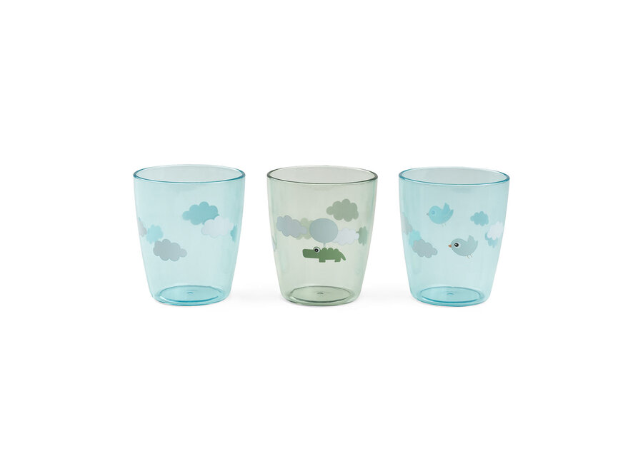 Yummy mini glass 3pc Happy Cloud Green