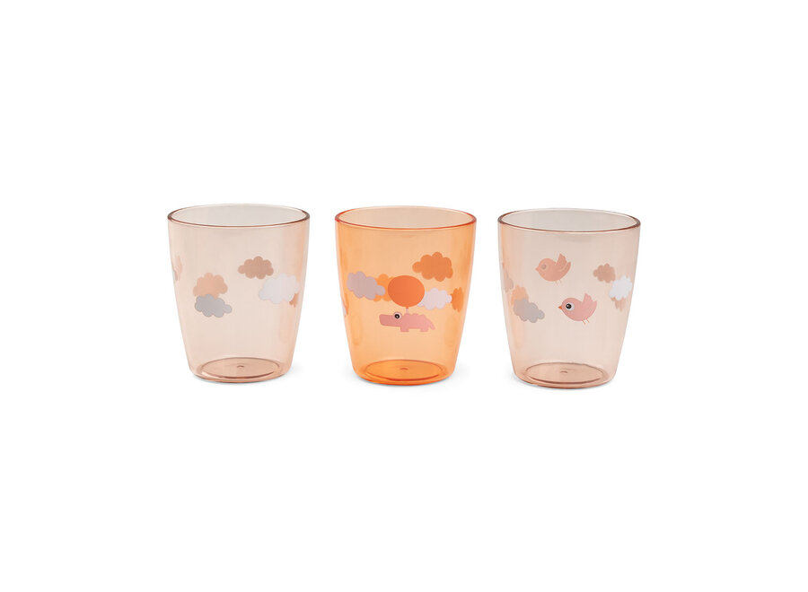 Yummy mini glass 3pc Happy Cloud Papaya