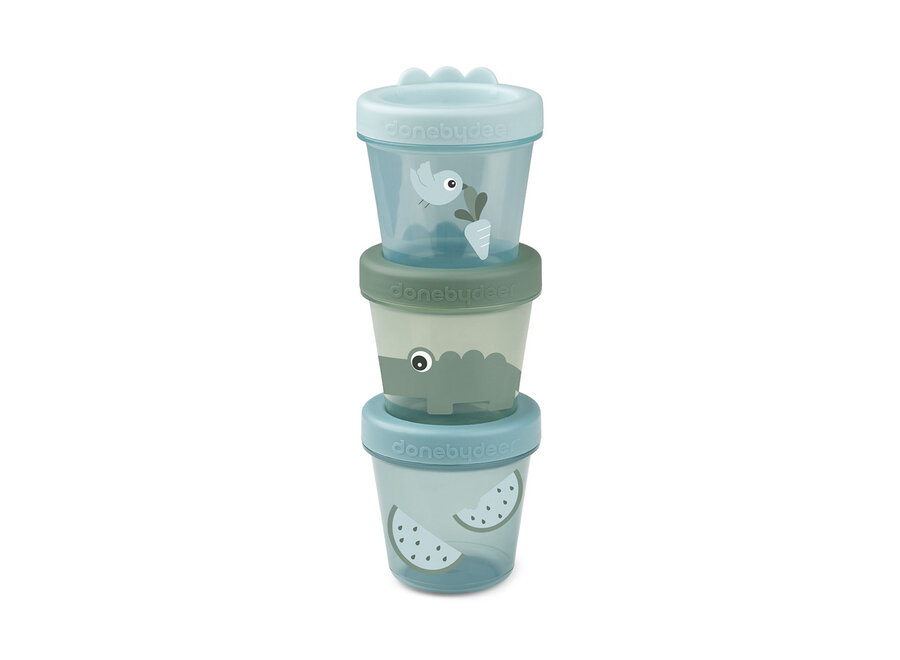 Baby Food Container 3-pack Croco Green