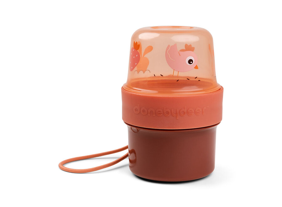 To Go 2-Way Snack Container Birdie Papaya S