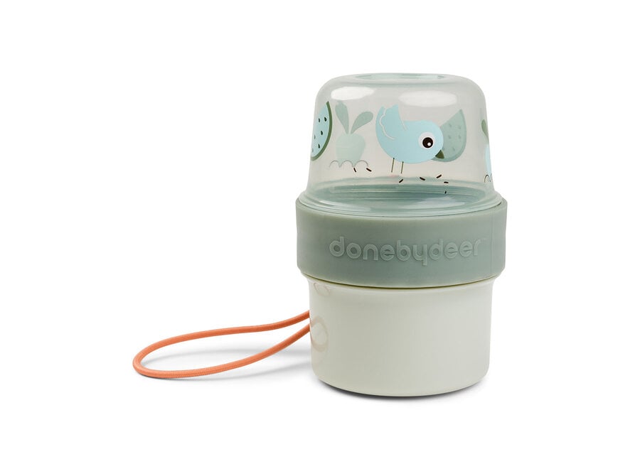 To Go 2-Way Snack Container Birdie Green  S