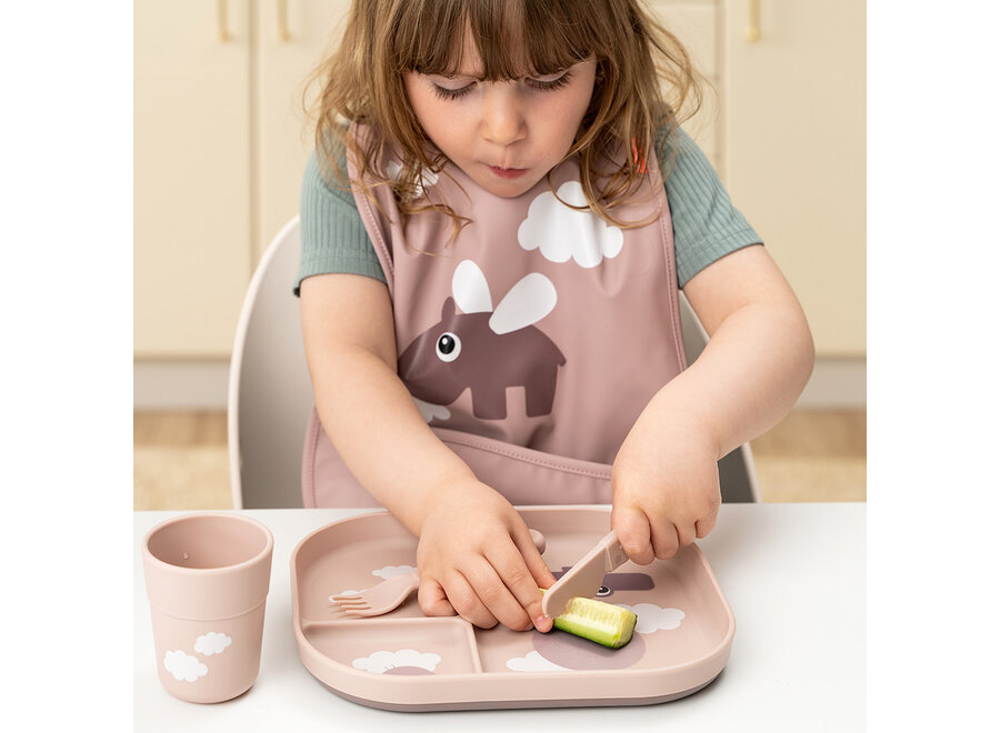 Foodie Compartment Plate Happy Clouds Powder