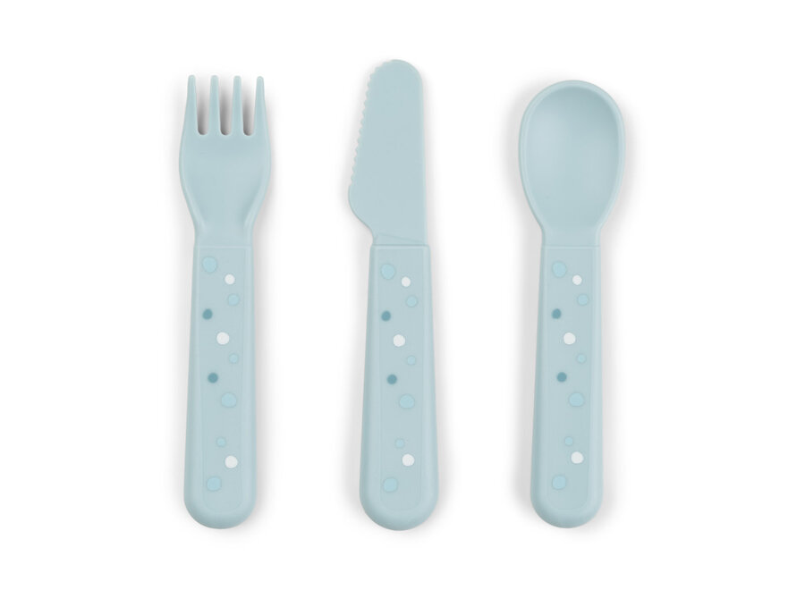 Foodie Cutlery Set Happy Dots Blue