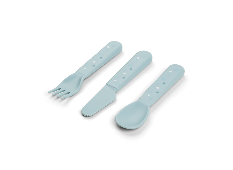 Foodie Cutlery Set Happy Dots Blue