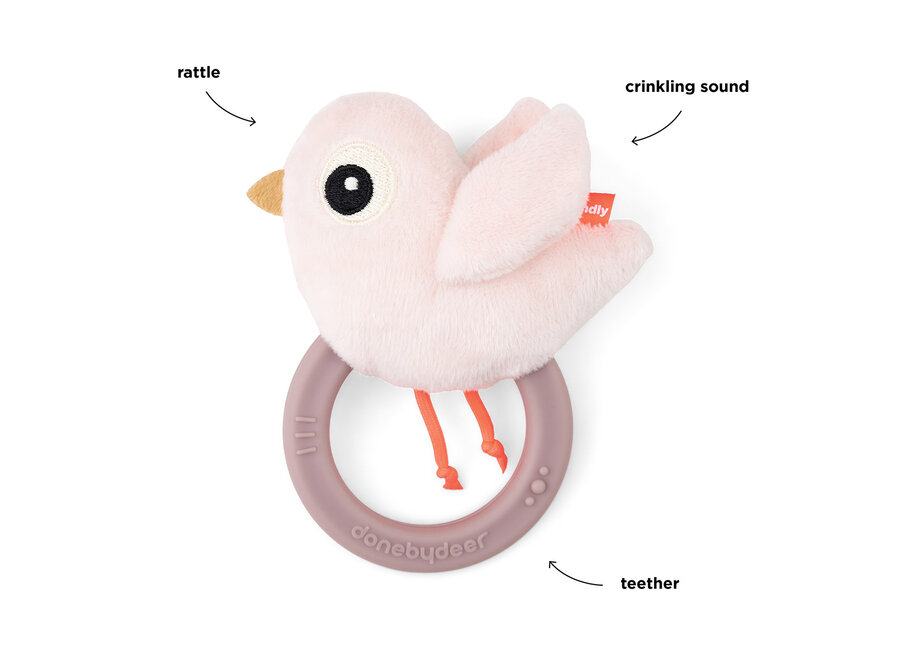 Sensory Rattle/Teether Birdee Powder