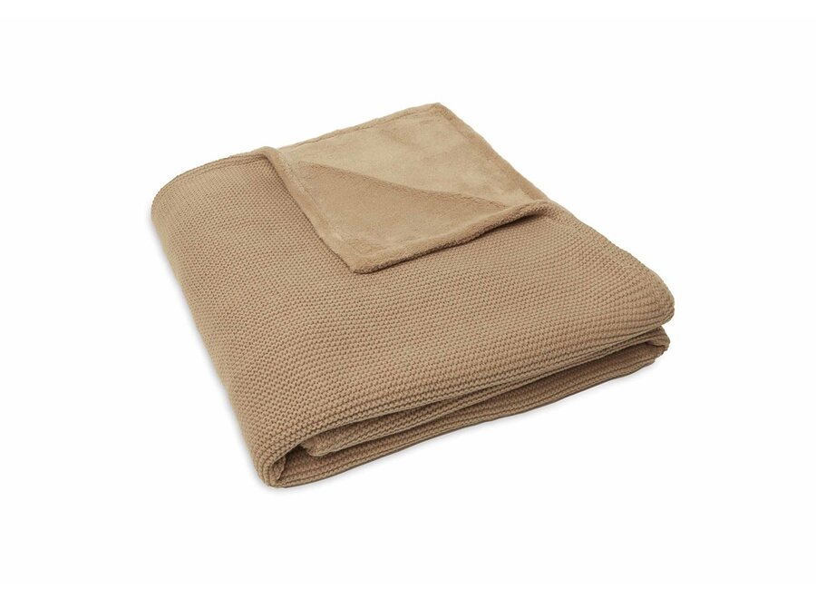 Deken Ledikant 100x150cm Basic Knit Biscuit/Fleece