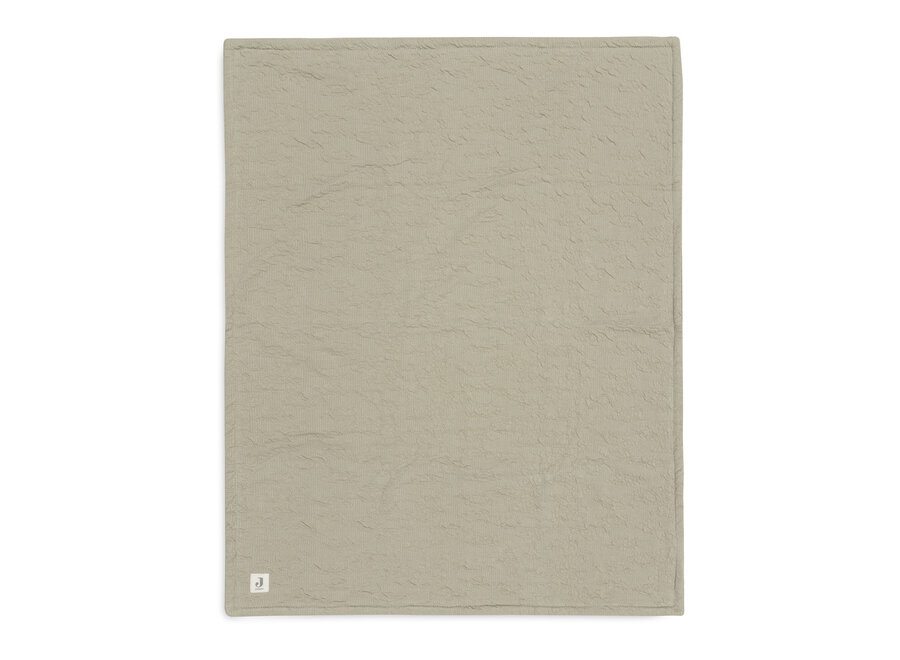 Deken wieg 75x100 Soft waves, kleur Olive Green/Velvet