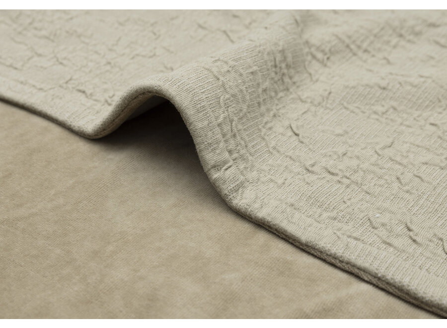 Deken wieg 75x100 Soft waves, kleur Olive Green/Velvet