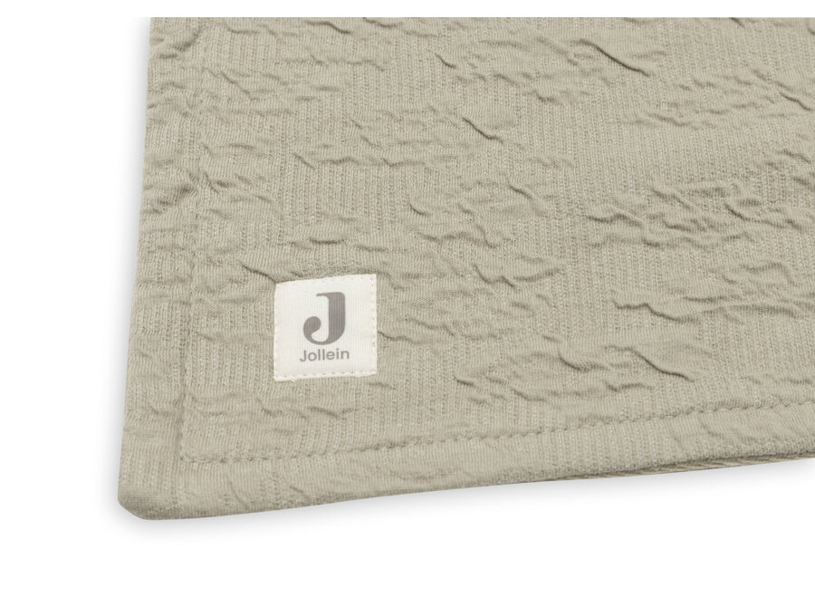 Deken wieg 75x100 Soft waves, kleur Olive Green/Velvet