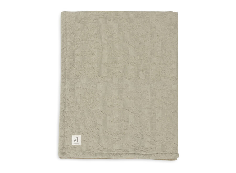 Deken wieg 75x100 Soft waves, kleur Olive Green/Velvet
