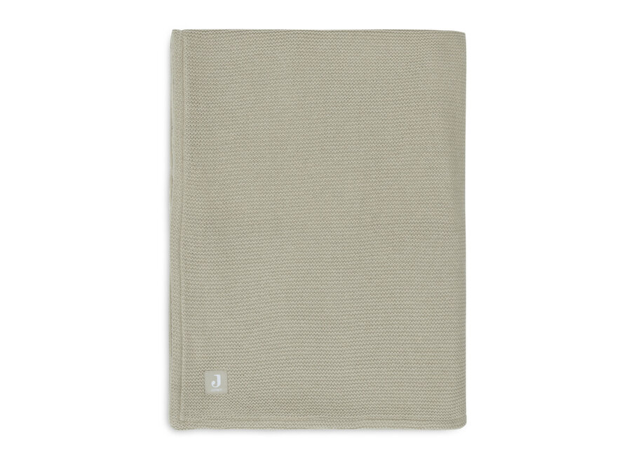 Deken wieg 75x100cm Basic Knit, kleur: Olive Green/fleece