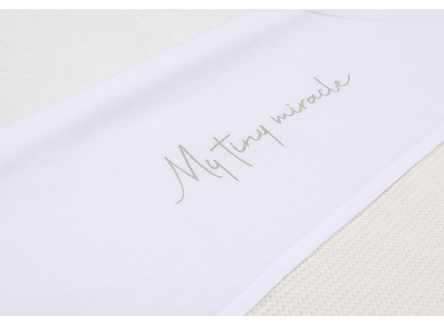 Laken wieg 75x100cm My Tiny Miracle Olive Green