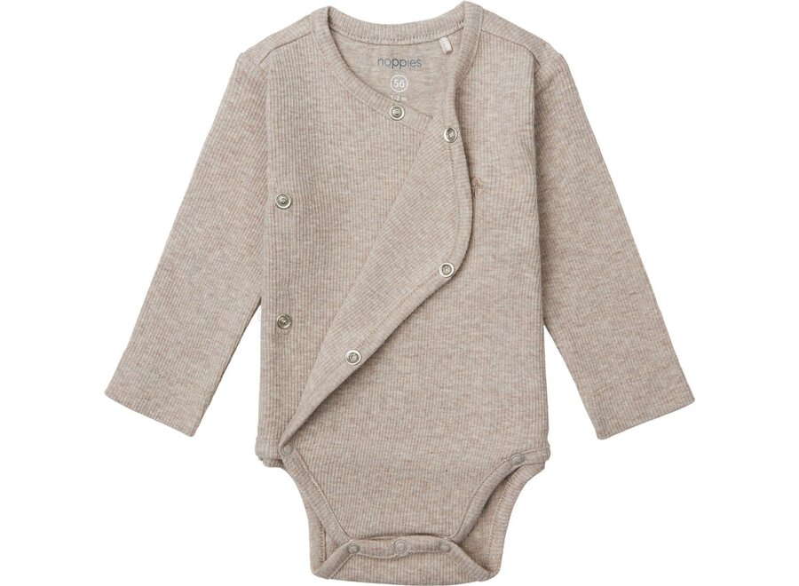 Unisex Romper rib Nino Taupe melange